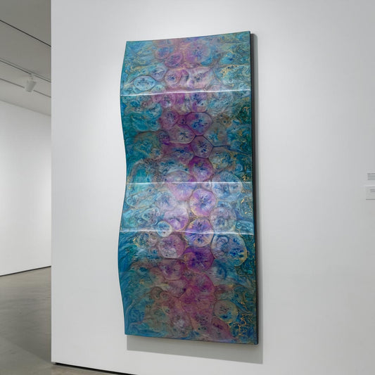 Drifting Lahaina Flowers — vertical installation view
