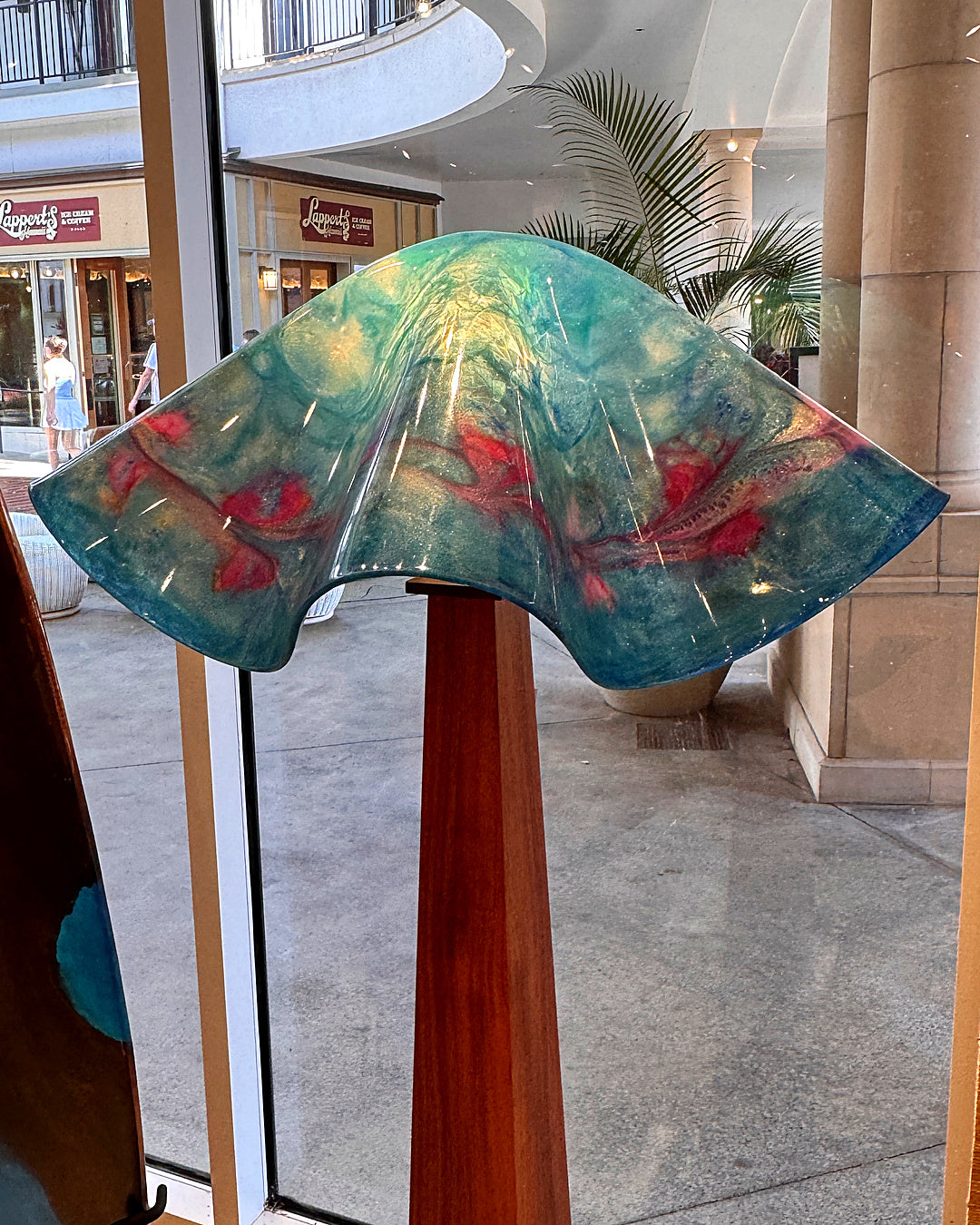"Pua Hihia" sculptural lighted art lampshade by Julie Scheyer